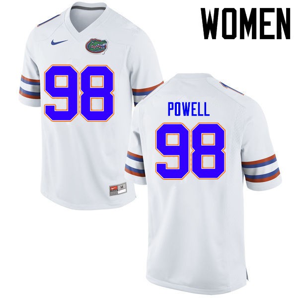 Florida Gators Women #98 Jorge Powell College Football Jersey White